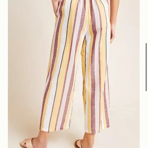 New Anthro Seafolly Talia Striped Cropped Pants - Picture 2 of 6